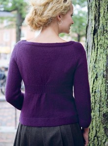 Ashfield Cardigan's gathered back. Photo copyright Interweave.