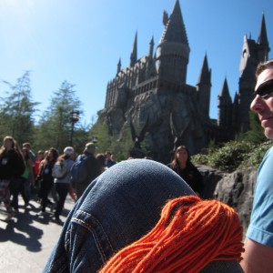 Me winding yarn at the new Harry Potter world at Universal. At least my husband wasn't there to be horrified by me winding yarn at a theme park.