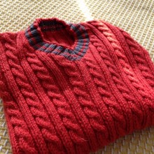 Orange Cabled Baby Sweater