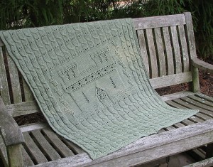 Check out the Sleeping Baby's Castle Baby Blanket by local designer Sally Rainey.